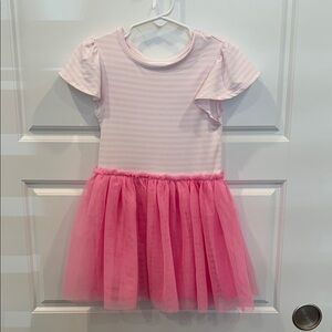 Epic Threads NWOT Pink and White Striped Dress with Tulle On the bottom